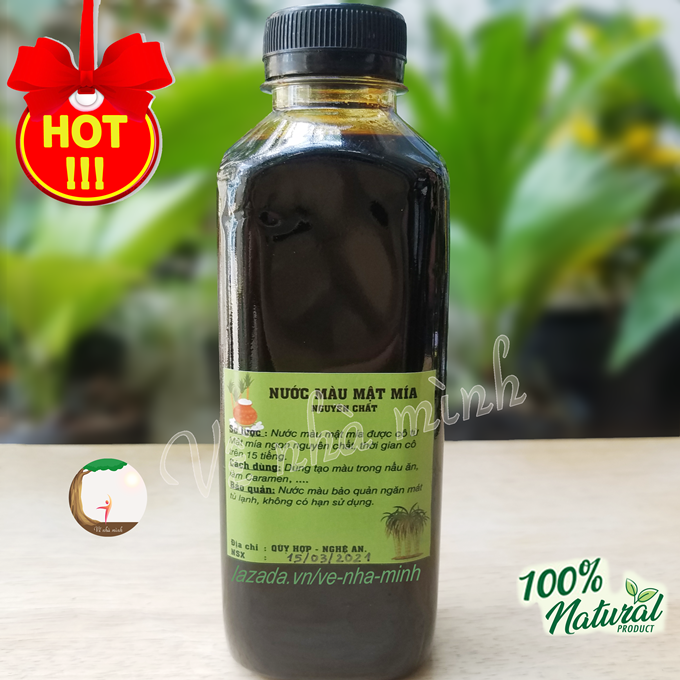 HCM]NƯỚC MÀU MẬT MÍA HỮU CƠ NGUYÊN CHẤT 100% TỰ NHIÊN 300ML (màu sắc đậm đà  dùng tẩm ướp nấu ăn & làm bánh...an toàn cho sức khỏe) 