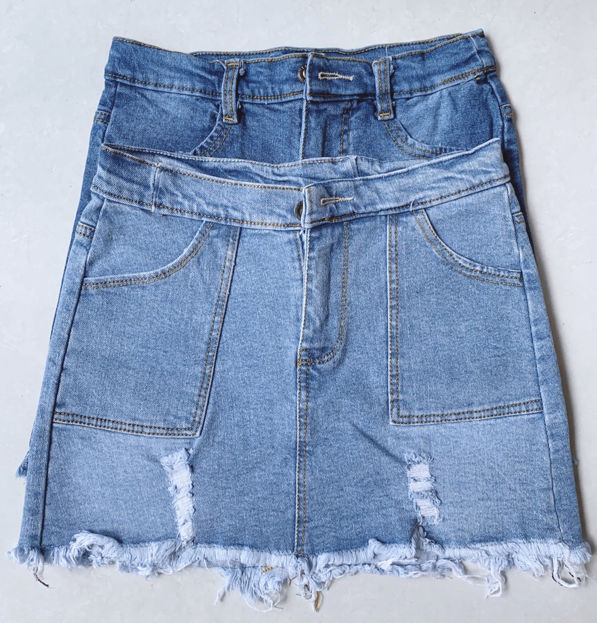 [HCM]Chân váy jean co giãn nhẹ size M L XL (2 màu)