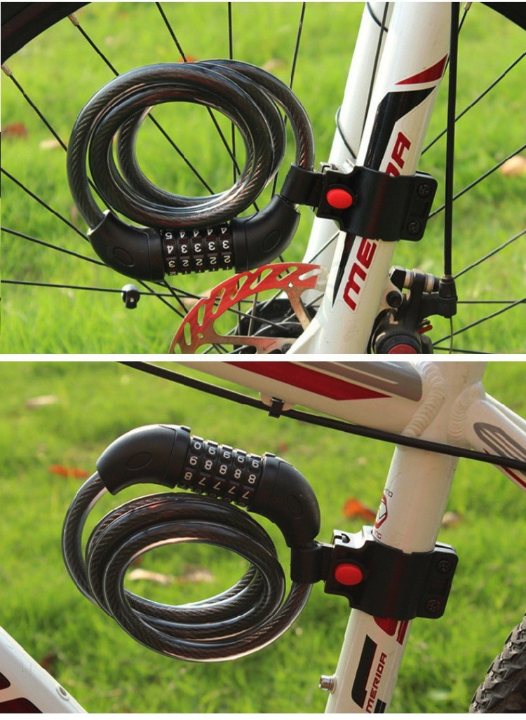 High Quality 5-Digit Bicycle Chain Lock with Changeable Code 1.2m