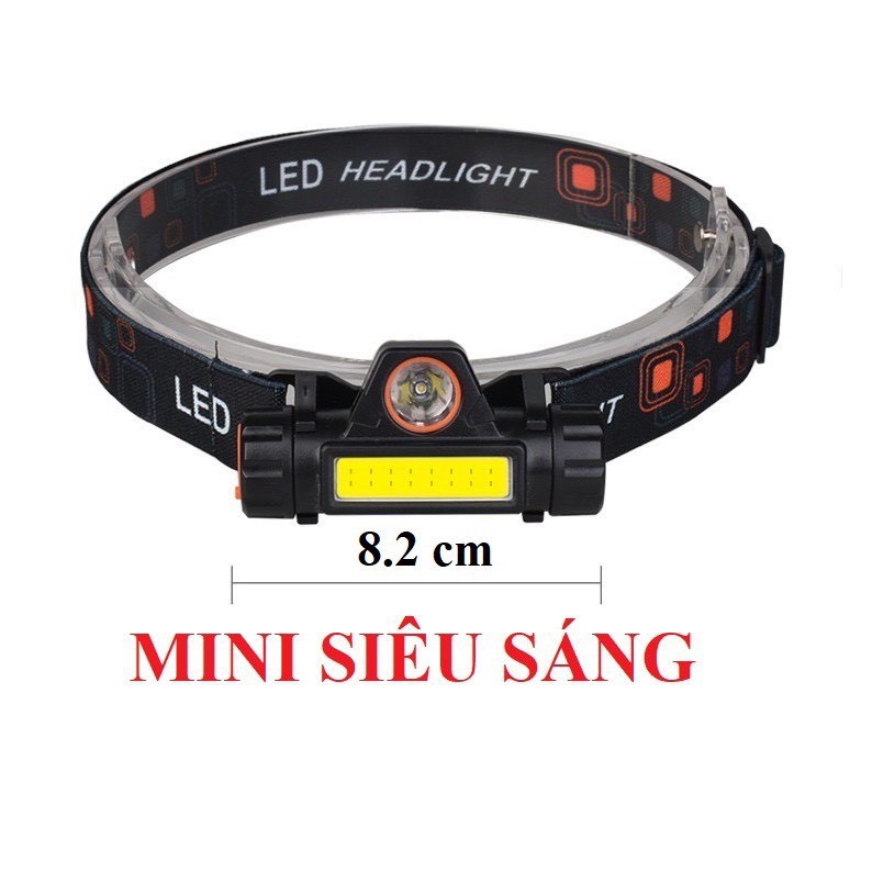 Đèn Đội Đầu Mini Siêu Sáng, Đèn Pin Đội Đầu Mini Siêu Sáng 3in1