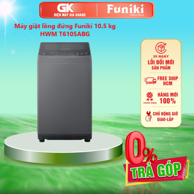 Máy giặt lồng đứng Funiki 10.5 kg HWM T6105ABG  - GIAO TOÀN QUỐC - FREESHIP HCM