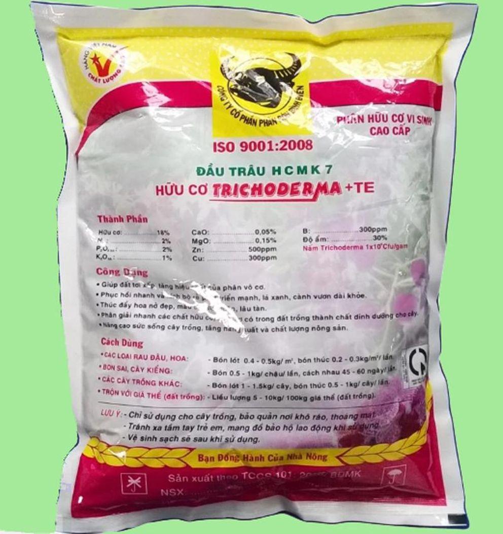 Phân Hữu Cơ Vi Sinh Trichoderma + TE Đầu Trâu 1Kg