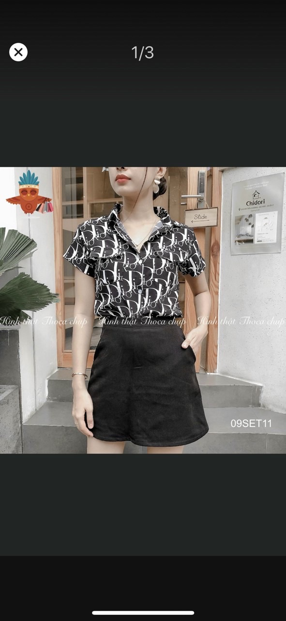 [HCM]Sơ mi voan hoạ tiết