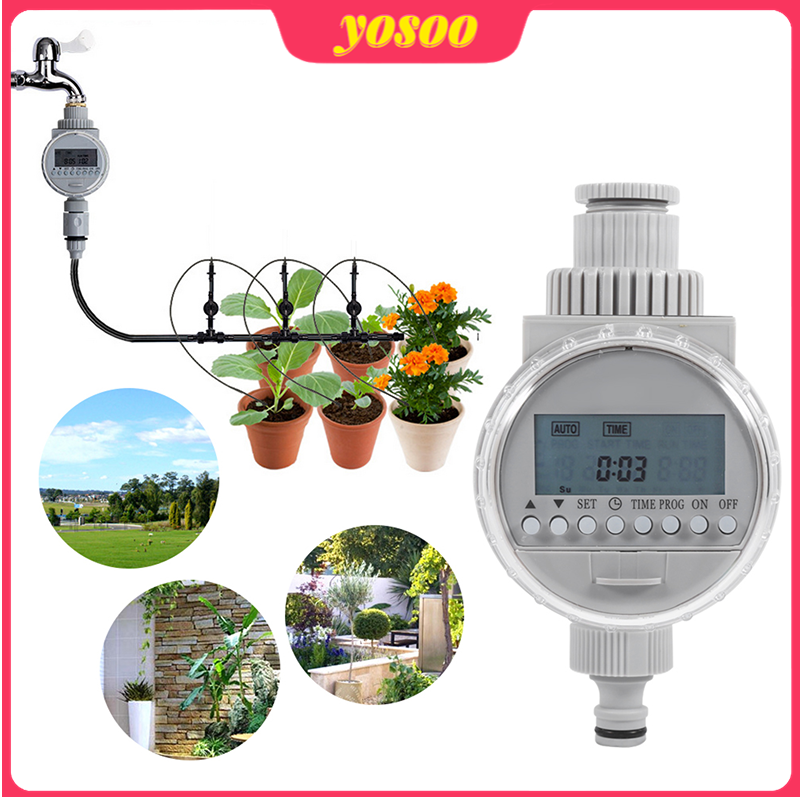 【Trong kho】1 cái Chạy Bằng Năng Lượng Mặt Trời Sân Vườn Tự Động Hoa Tưới Cây Máy Nhà MÀN HÌNH LCD Kỹ Thuật Số Thực Vật Hẹn Giờ Tưới Cây-quốc tế