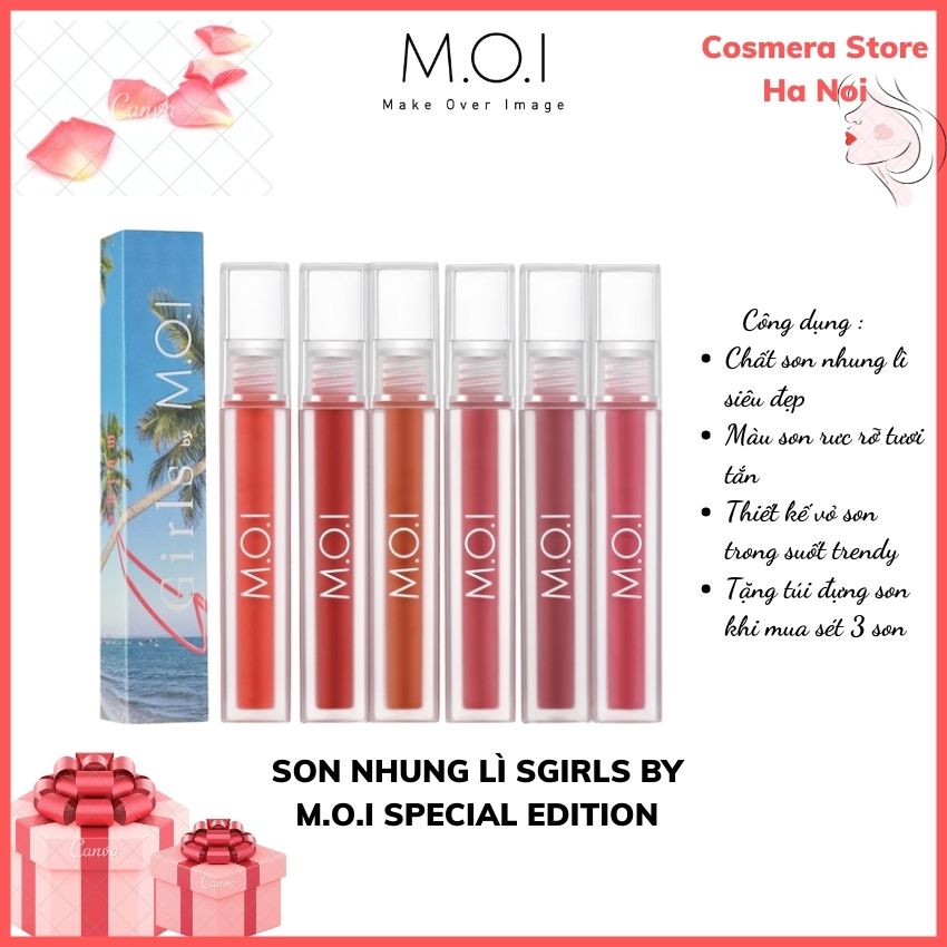 [Freeship + tặng quà] Son Kem Lì Sgirls Summer MOI Chất Son Nhung Lụa Đặc Biệt (Mới nhất 2021)