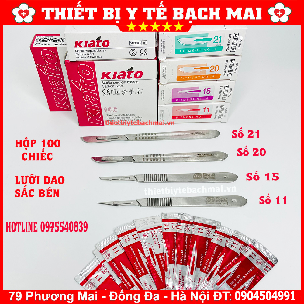 Lưỡi Dao Mổ KIATO Số 15 [Hộp 100 Cái]