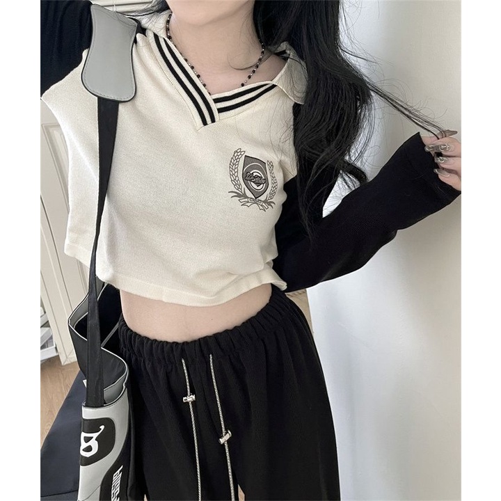 Áo thun xinh croptop dài viền cht77