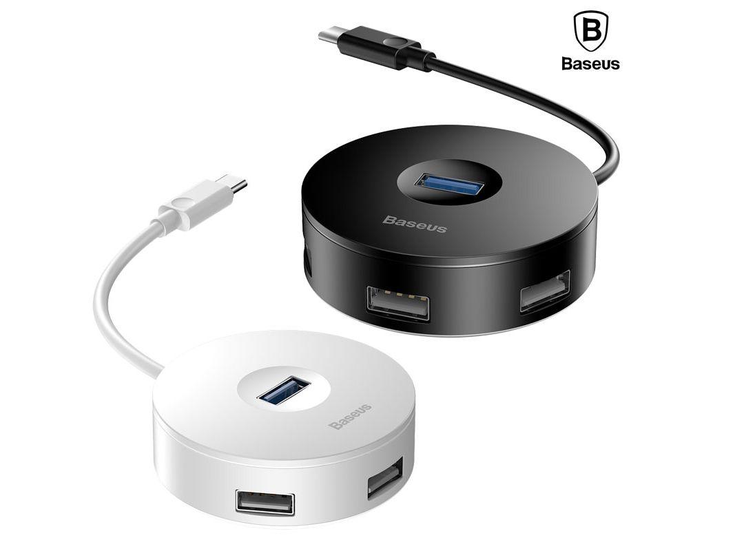 Bộ HUB chuyển đổi từ Type C sang USB 3.0 Baseus Round Box HUB (4 cổng USB 1xUSB3.0 3xUSB2.0)