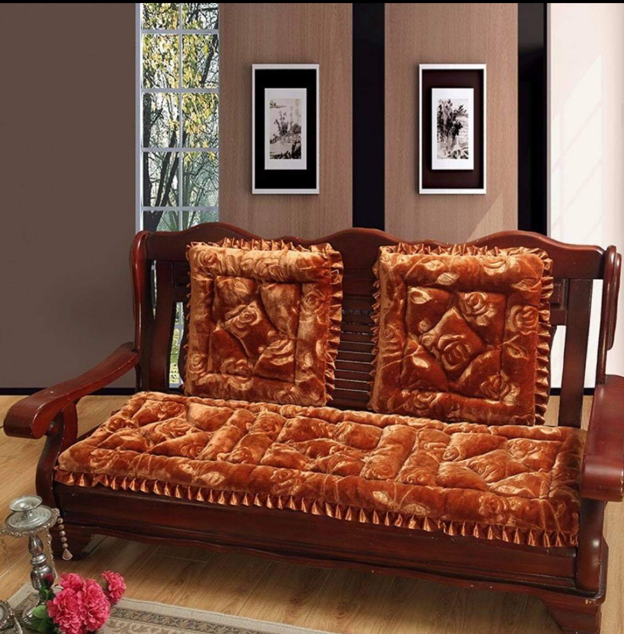 Thảm trải ghế, nệm lót ghế gỗ, nệm lót ghế kich thước 1m7x55cm
