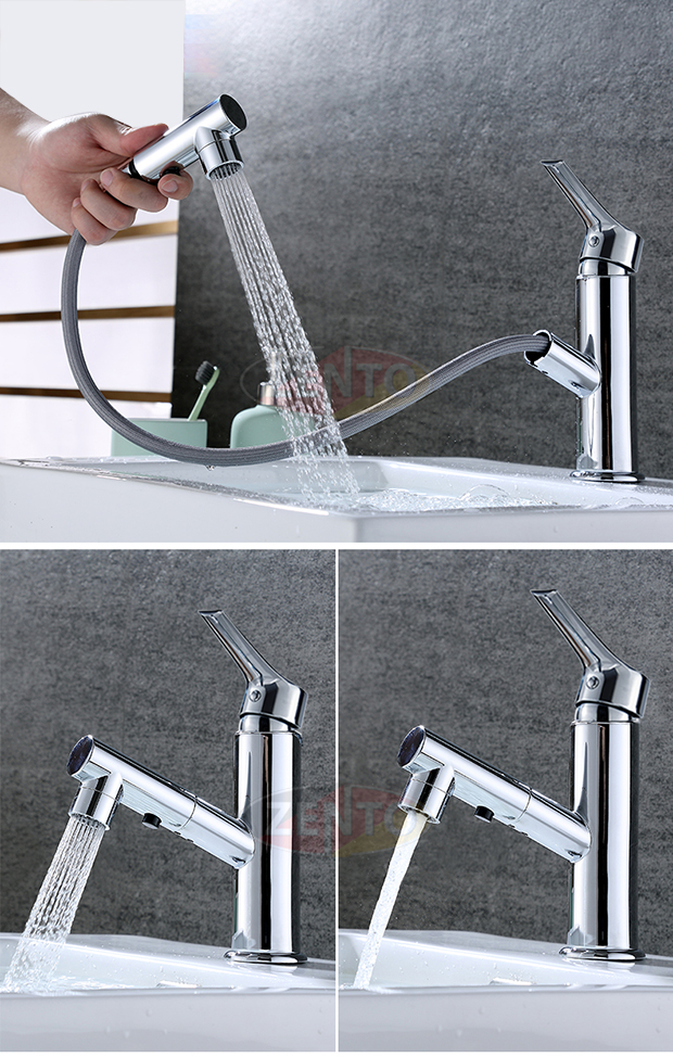 Vòi lavabo nóng lạnh Pulldown Spray ZT2130-C