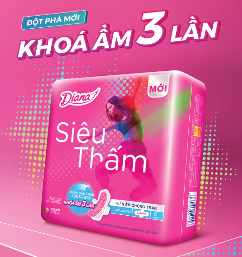Băng Vệ Sinh Diana Siêu Thấm Siêu Mỏng Cánh - 8 Miếng (Che tên sản phẩm khi giao hàng)