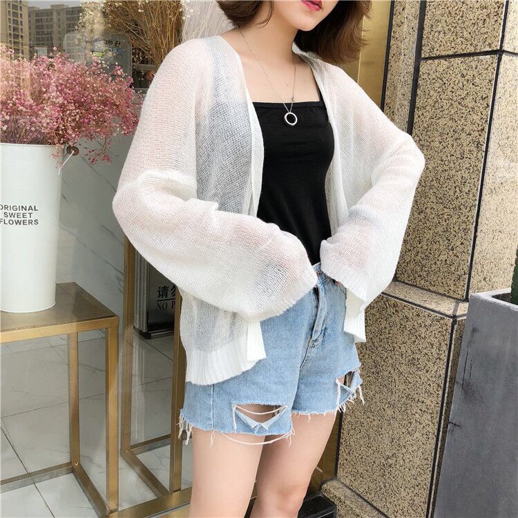 Áo len mỏng Cadigan phong cách Hàn Quốc