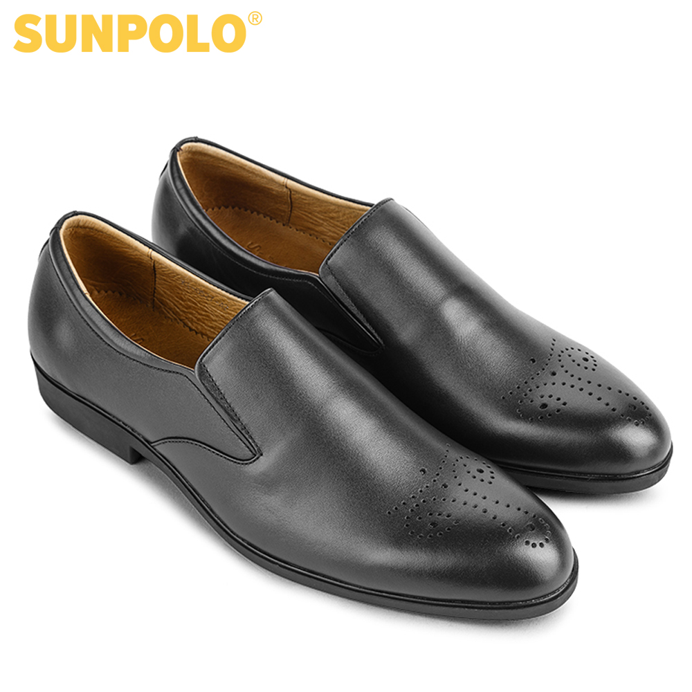 Men Formal Leather Shoes SUNPOLO SUKT0527DN (Black, Brown)