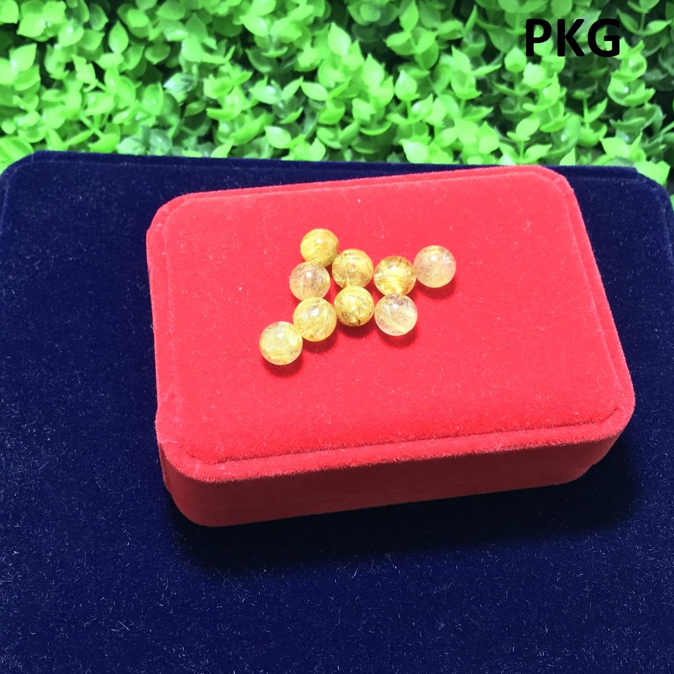 1 Hạt đá lẻ thạch anh tóc vàng tự nhiên size 8 li
