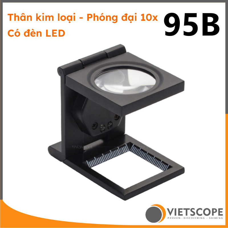 [HCM]Kính lúp chữ U gấp gọn thân kim loại dùng soi vải soi bản in 95C