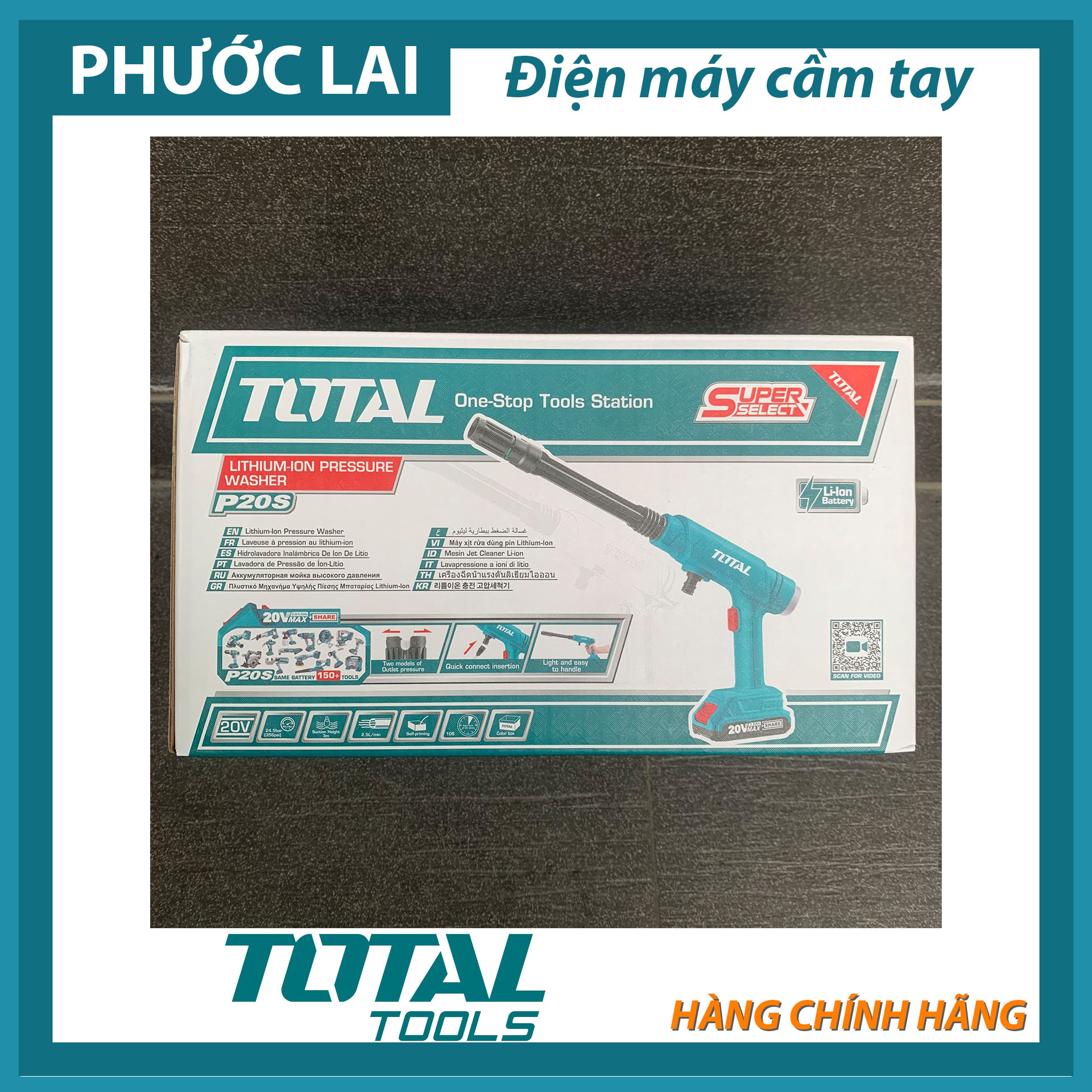 Máy xịt rửa dùng pin 20V (Chính Hãng) TOTAL TPWLI20282