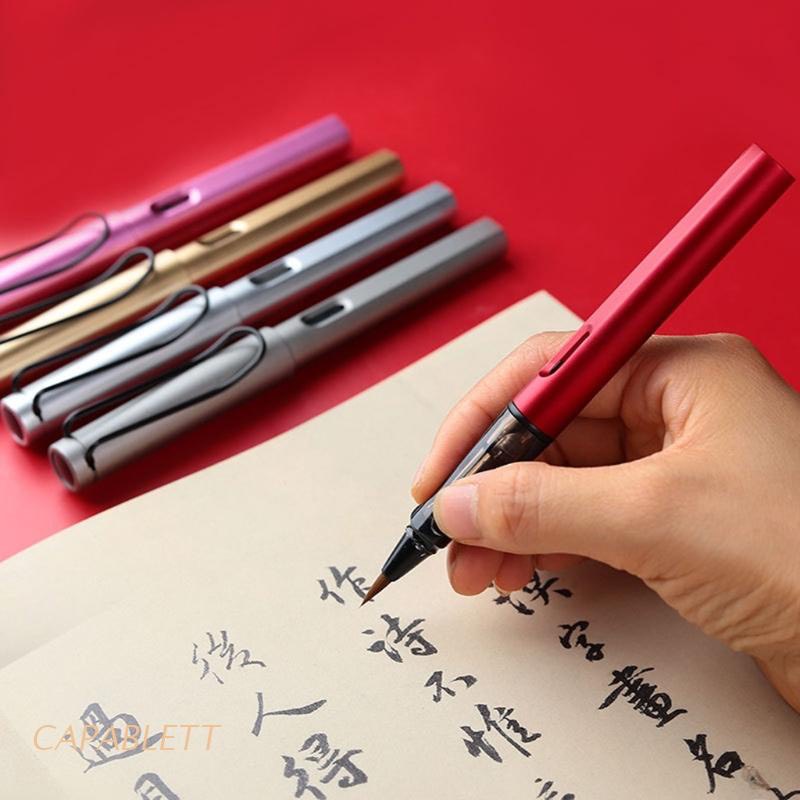 Bút lông viết thư pháp bơm mực tiện dụng, đầu bút mềm, nét