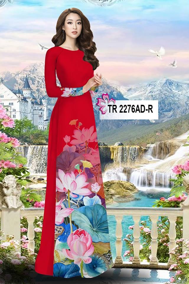 Vải Áo Dài 3D Bộ Hoa Sen