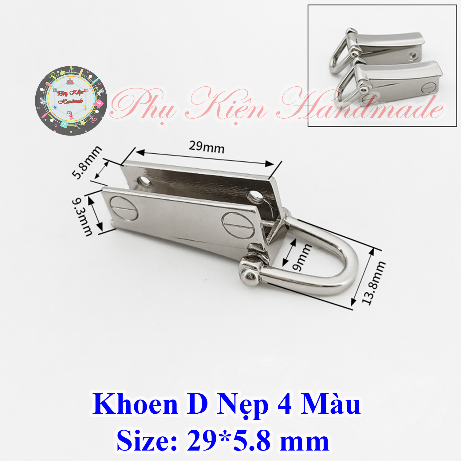 Khoen D Nẹp 4 màu (30k/cặp)
