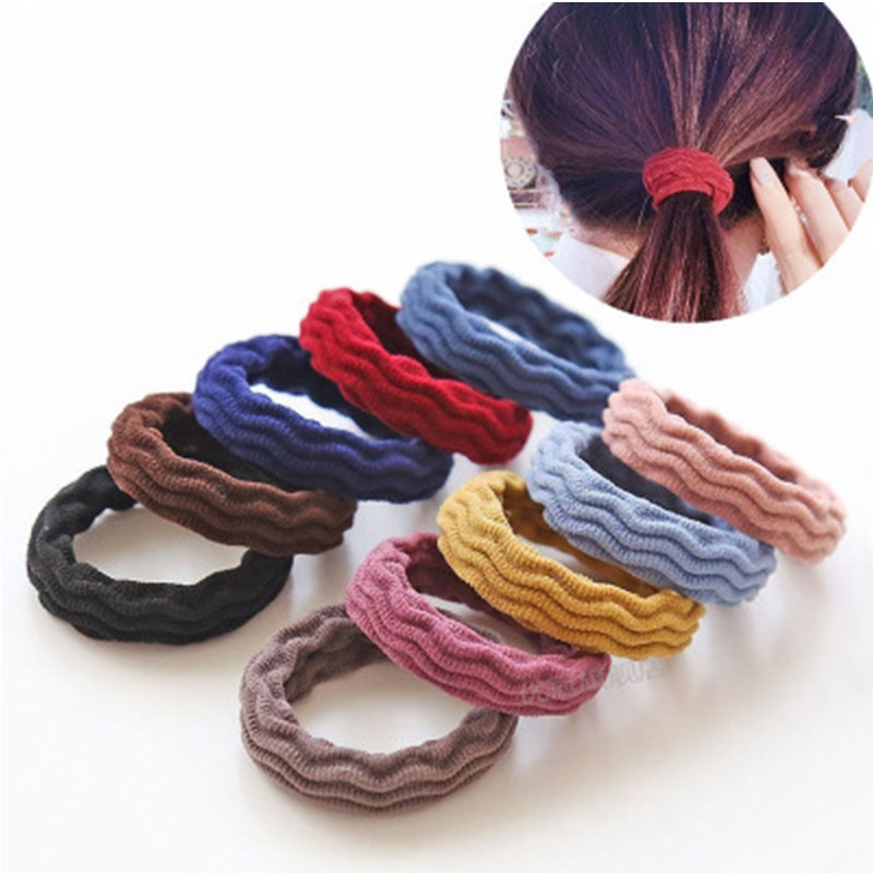 Set 10 sợi thun cột tóc nữ bền và co giãn tốt