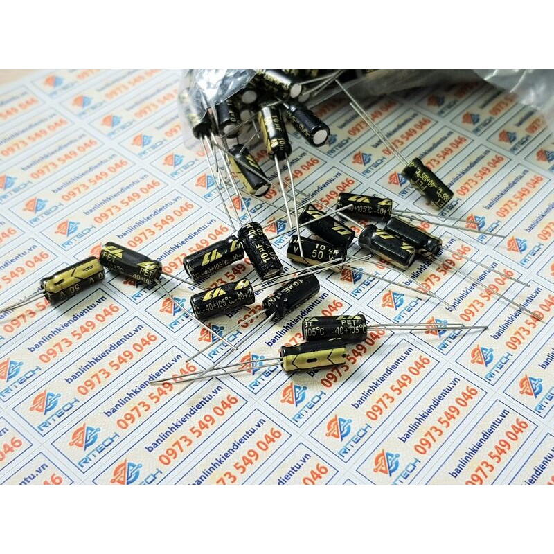 [Combo 30 chiếc] Tụ Hóa 10uF 50V kích thước 5x11mm