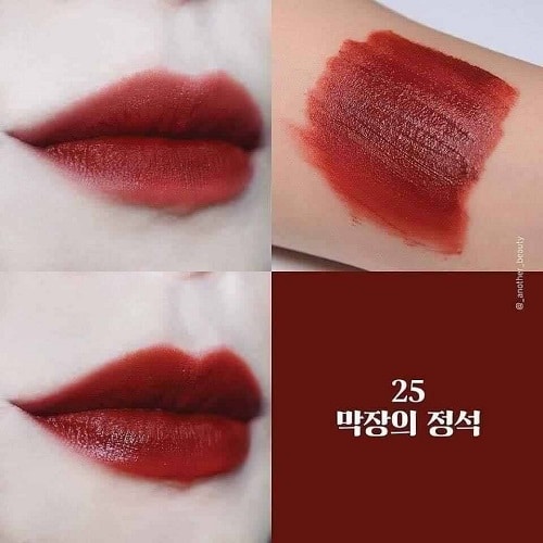 Son kem lì bbia nắp đỏ hàng handmade - Chất son thơm, lì mịn môi 25 đỏ nâu sẵn đủ màu
