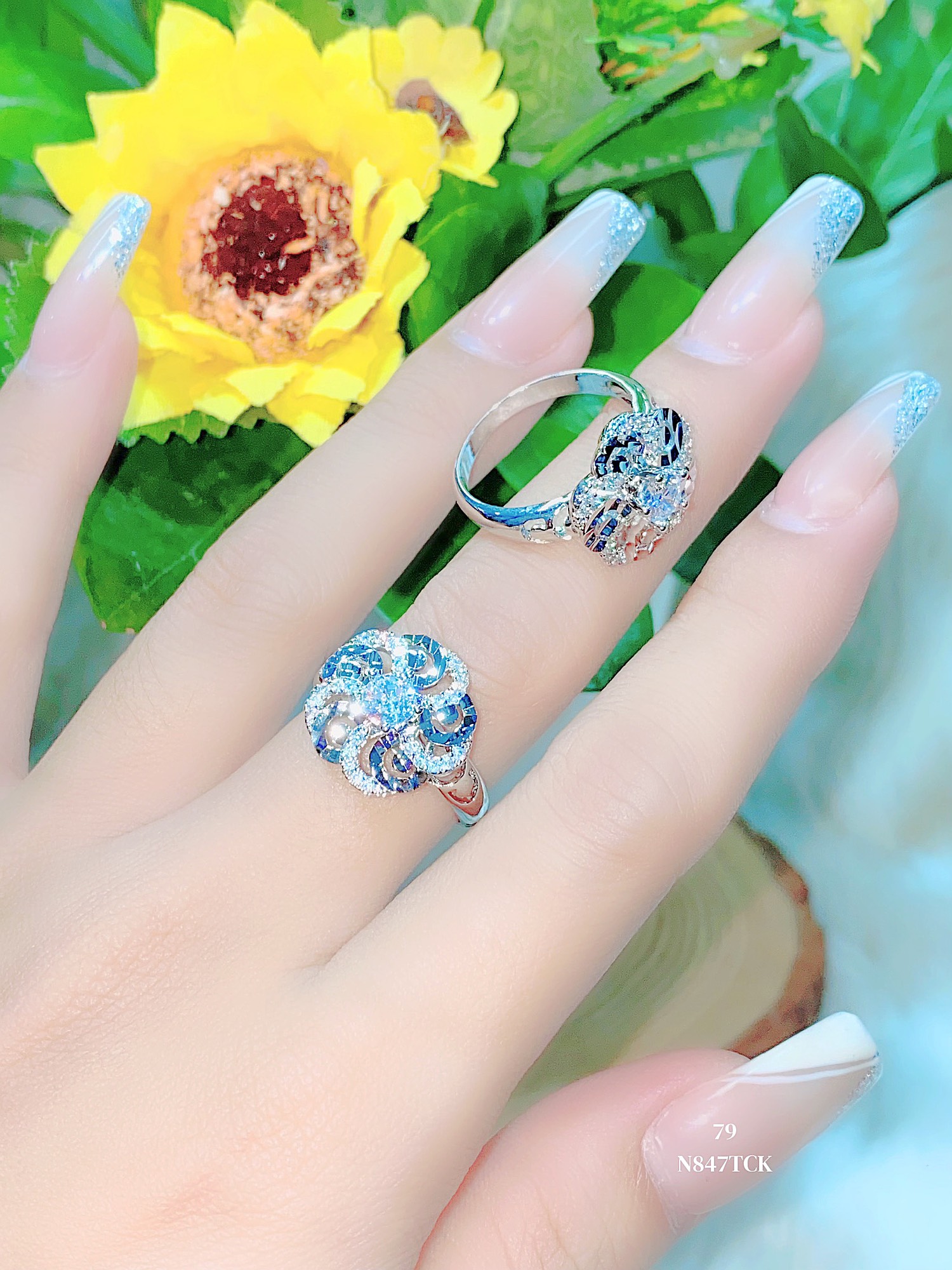 Nhẫn nữ uha mạ vàng 18k đính đá cz - trang sức uha n847