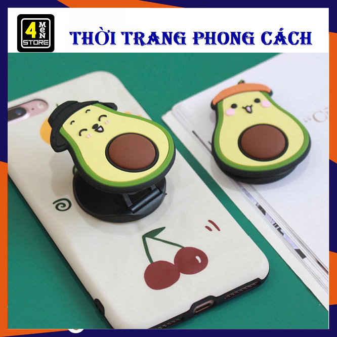 Ring Pop Giá Đỡ Điện Thoại Hình Trái Bơ Siêu Cưng - Giá Đỡ Điện Thoại Pop S.ilicon - Trái Bơ Dễ Thương