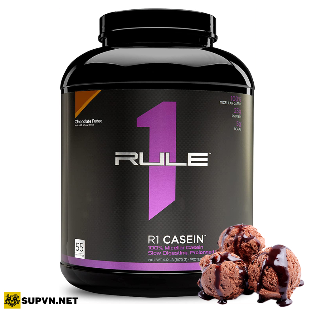 Rule 1 Casein 4lbs - Whey Protein Casein Nuôi Cơ Ban Đêm - Sữa tăng cơ hấp thu trải dài, chống dị hóa cơ