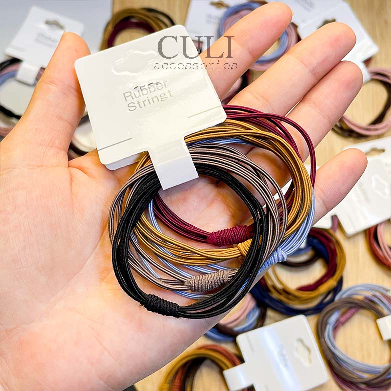 Dây cột tóc, combo 10 thun cột tóc sợi kép gân basic - Culi accessories