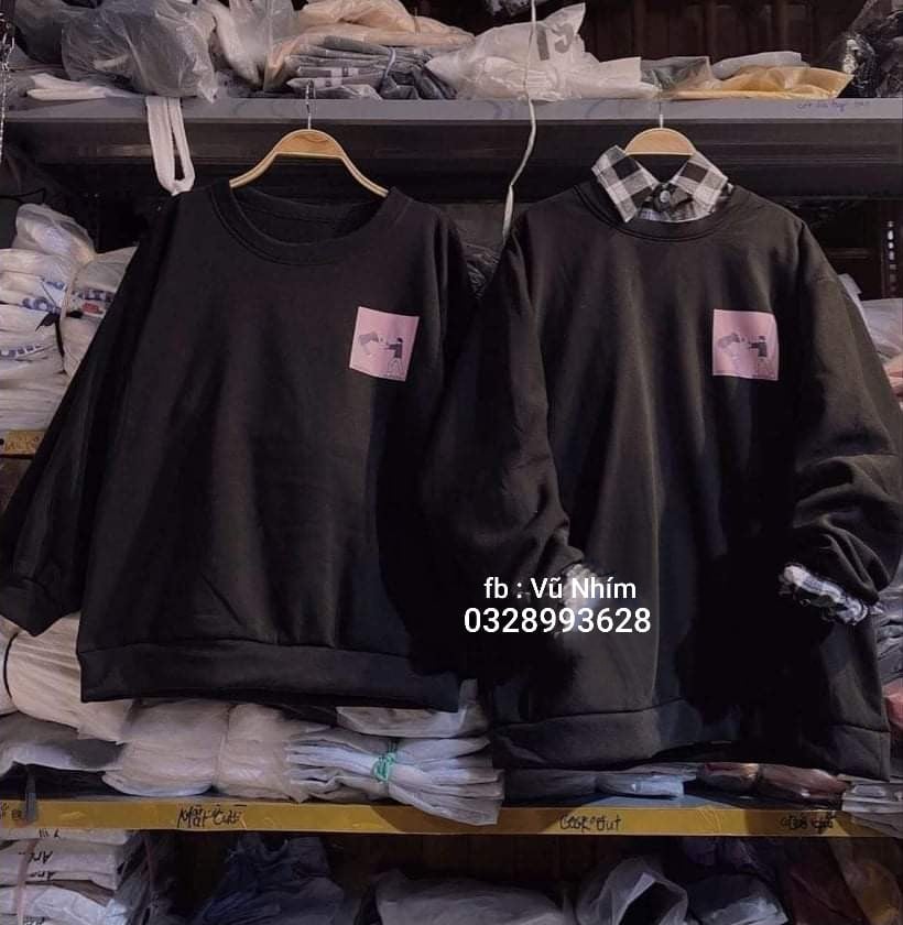 LAZ [FREE  SHIP ]Ao sweater nỉ đôi bạn thân (trong lượng từ 38kg đến 68kg  )