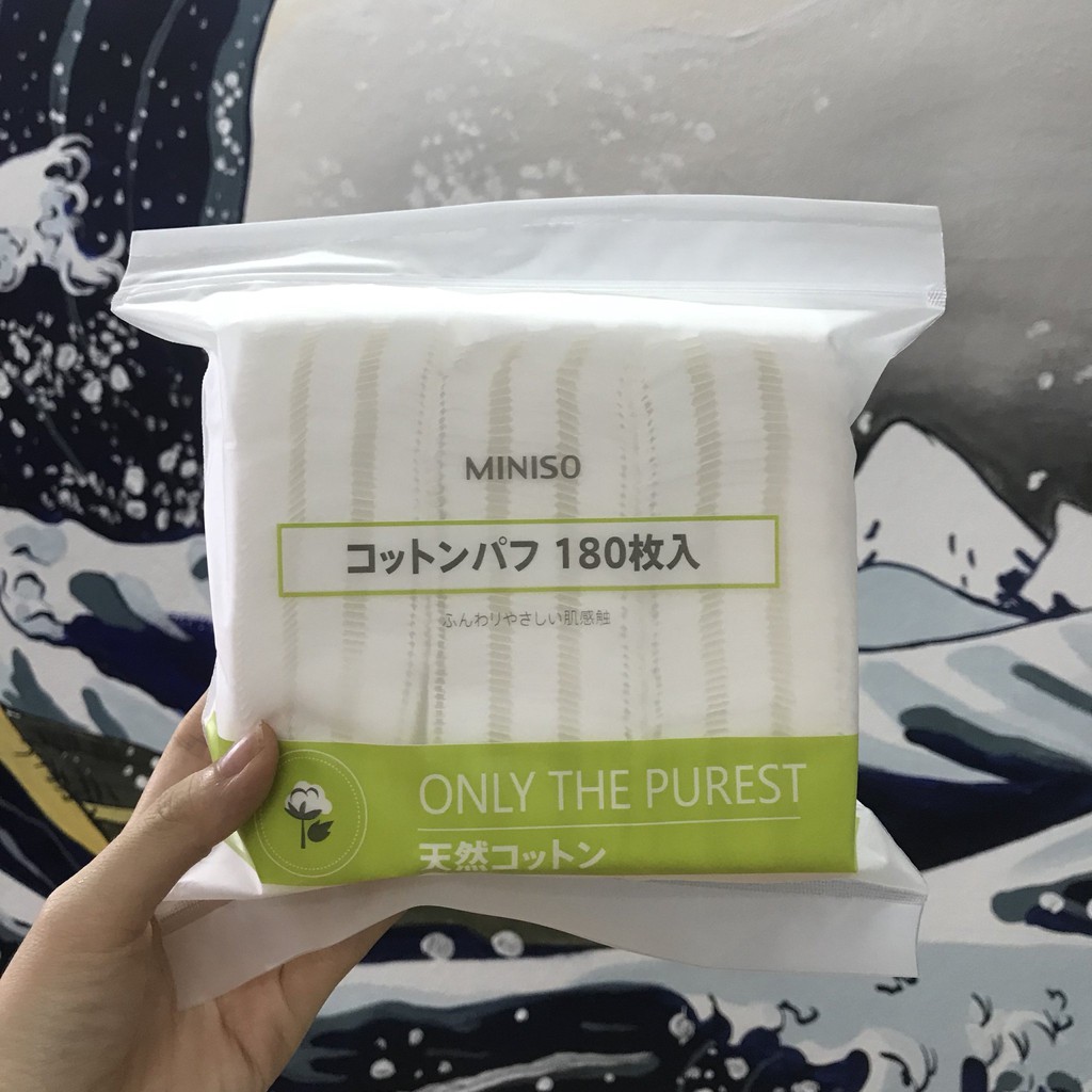Bông tẩy trang Miniso cotton 2 lớp loại 180 miếng