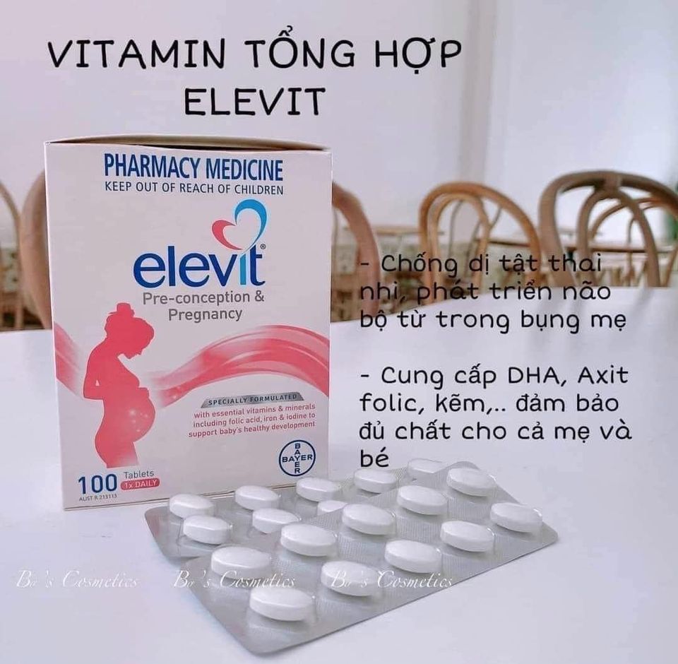 Vitamin cho mẹ bầu Elevit bầu + Elevit sau sinh + Elevit Dha