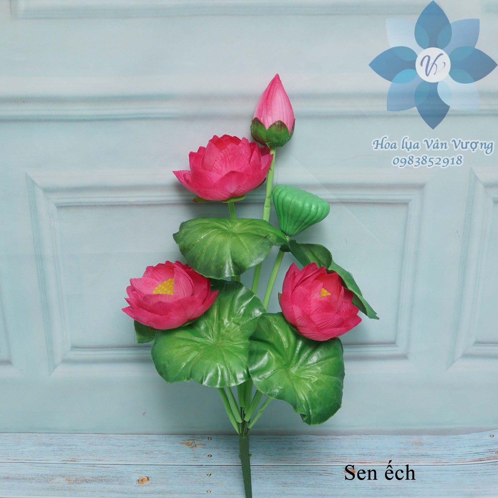 Hoa Giả Hoa Lụa Hoa Sen Có Đài