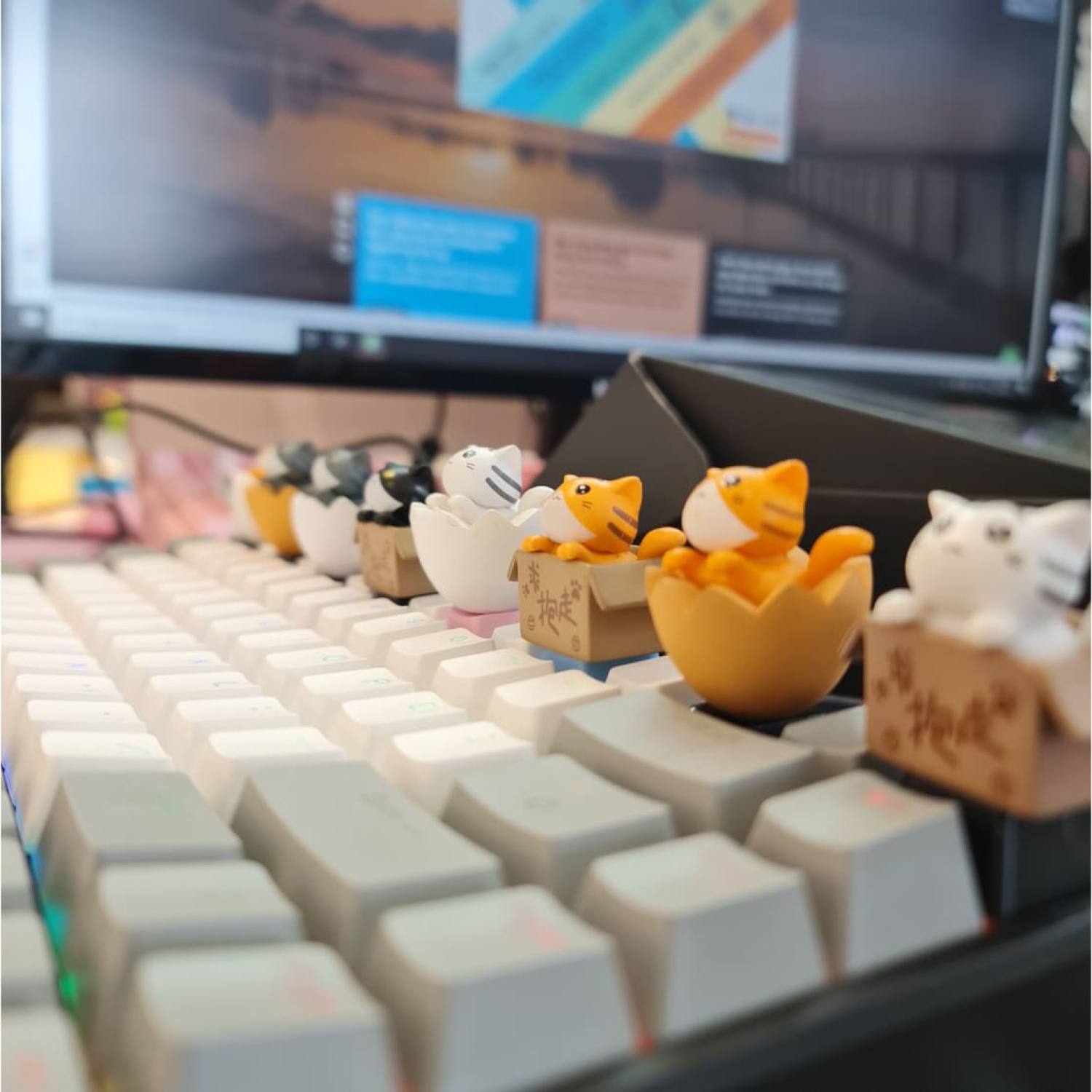 NÚT KEYCAP ESC LẺ MÈO DỄ THƯƠNG TRANG TRÍ BÀN PHÍM CƠ LẮC ĐẦU