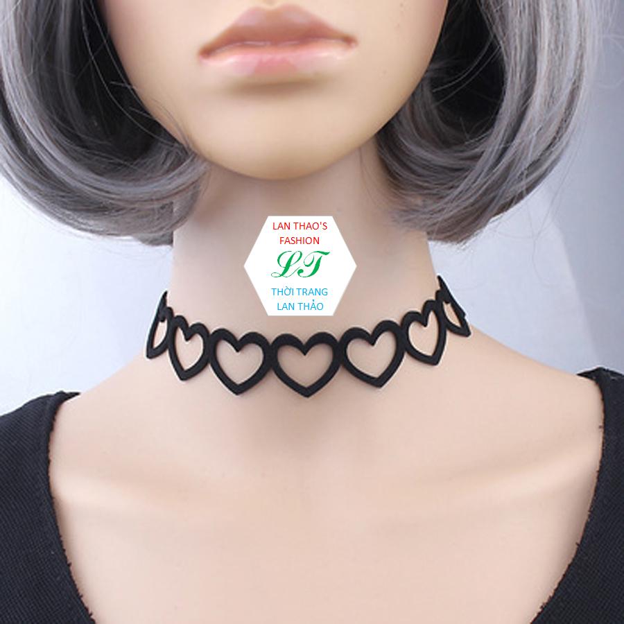 Freeship Vòng cổ choker chuỗi trái tim xinh VCC037