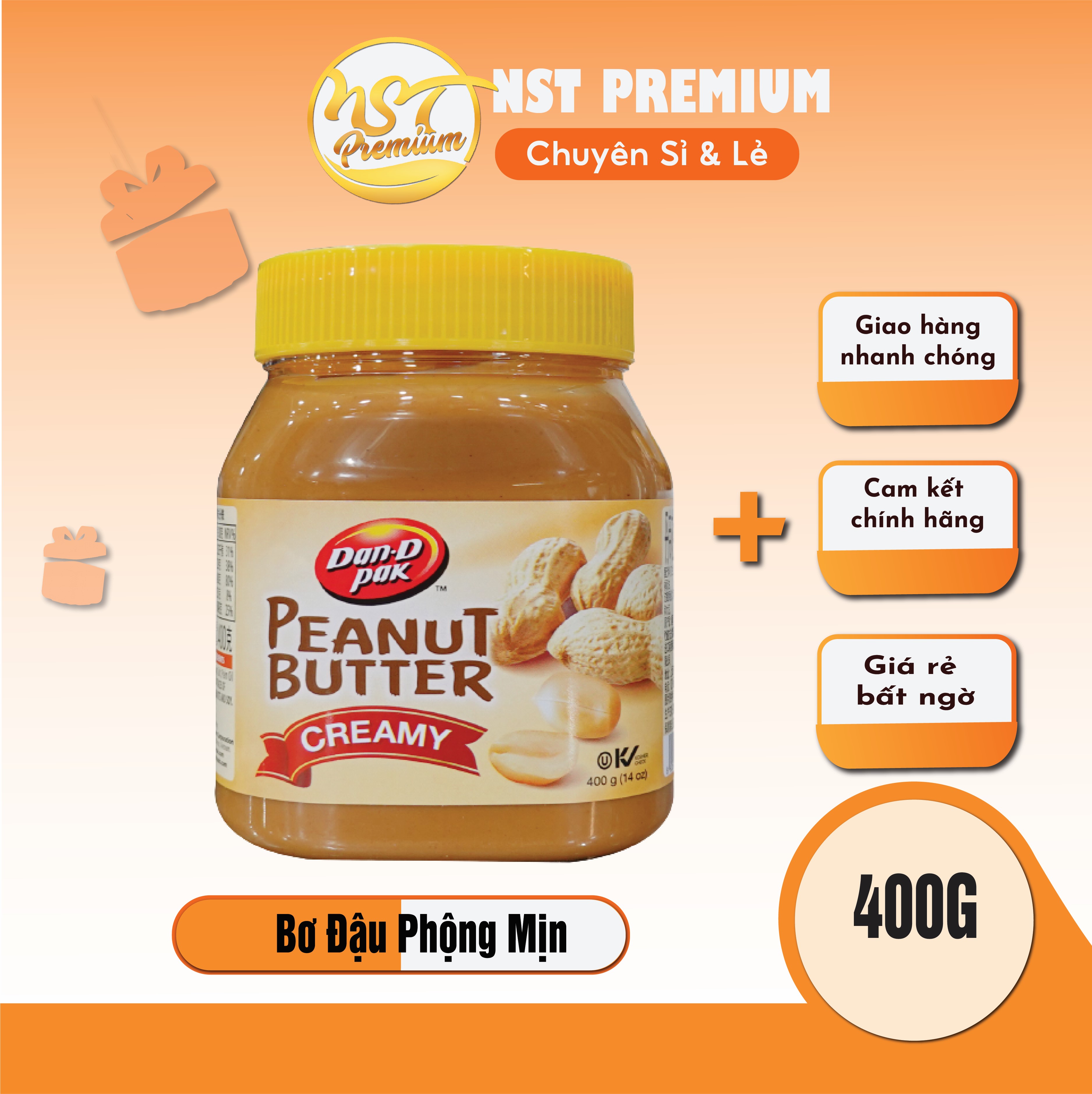 BƠ CREAMY CHOCO HẠT DẺ NO BRAND HŨ 400GR - E