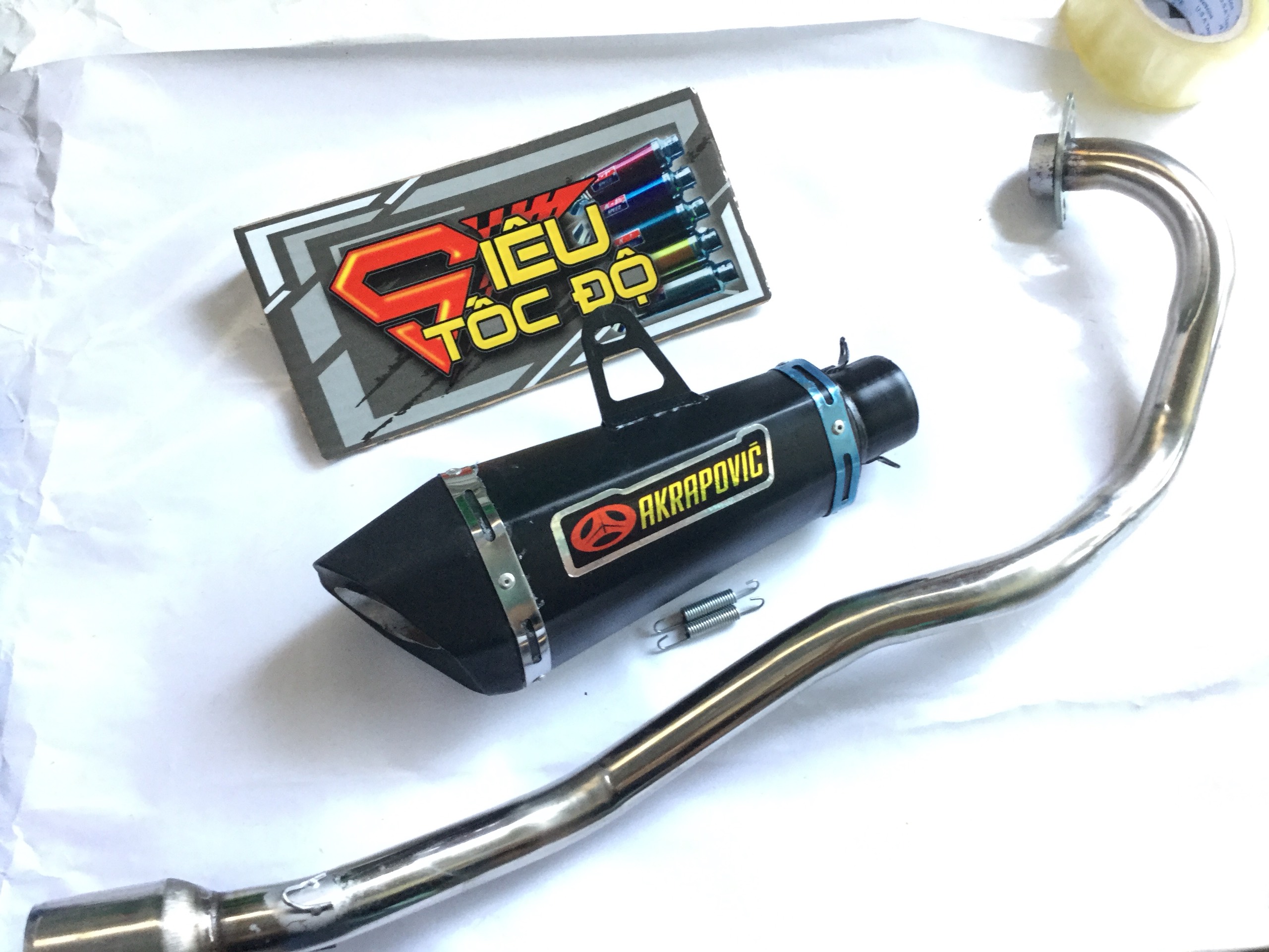 Combo pô akapovic đen bao gồm cả cổ pô độ cho xe exciter 150.........
