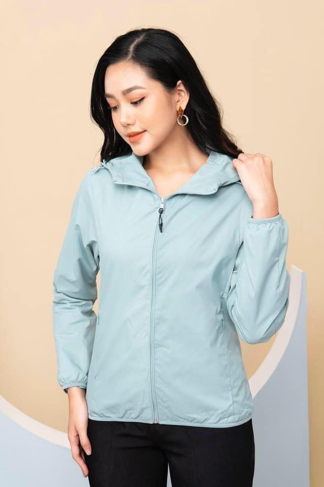 Áo khoác gió nữ 2 lớp lót lưới siêu nhẹ