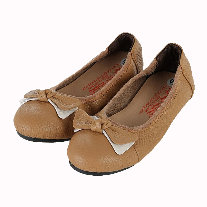 Giày trẻ em nữ  da bò màu da TH7860