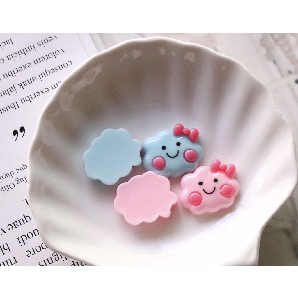 Charm (C353) slime/ Dụng Cụ Charm Trang Trí [Ko Keo & Nút] Hình Đám Mây (2.5x2.0cm)
