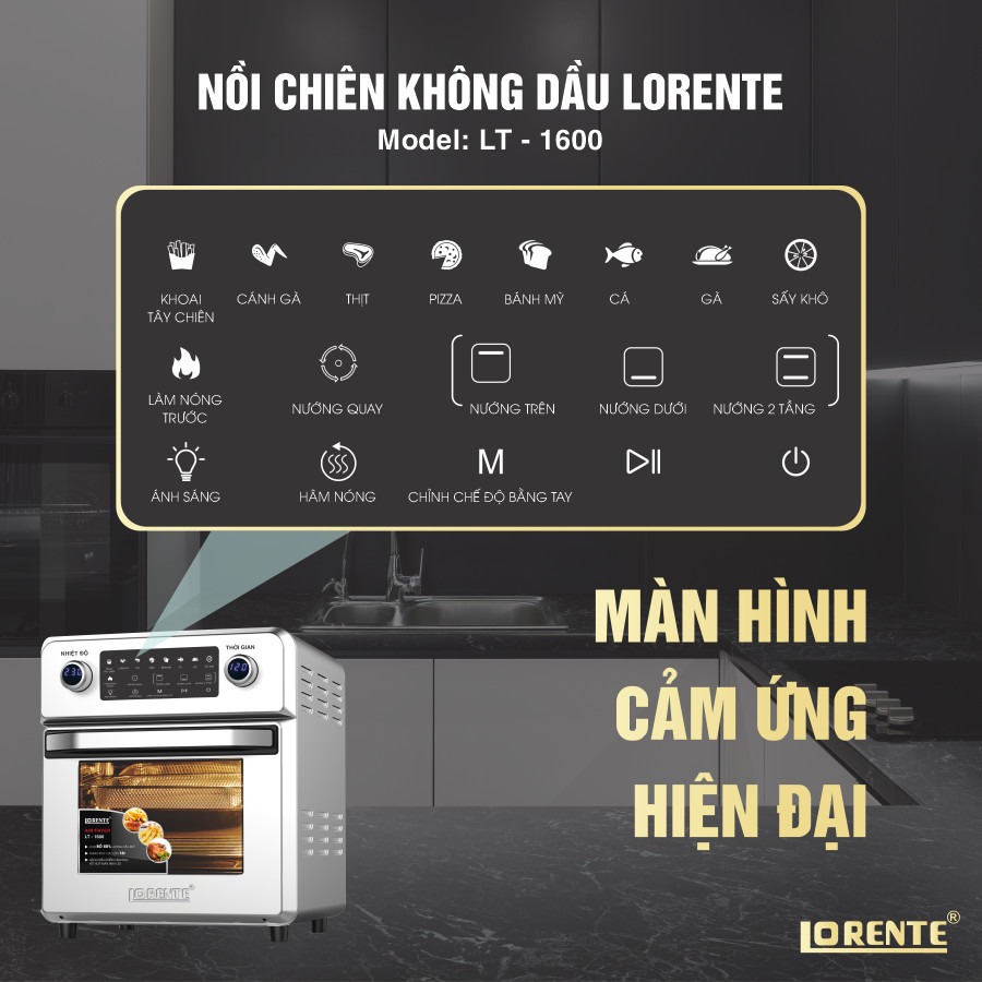 Nồi chiên không dầu Lorente LT-1600