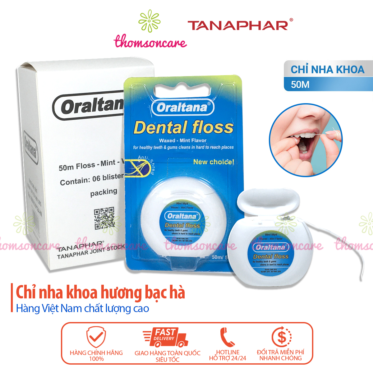Chỉ nha khoa oraltana hương bạc hà tăm chỉ vệ sinh răng miệng Nhật dụng cụ xỉa răng bằng chỉ chăm sóc răng miệng cho trẻ em  người lớn làm sạch kẽ răng giúp răng chắc khỏe ngừa hôi miệng cho kẽ răng hẹp