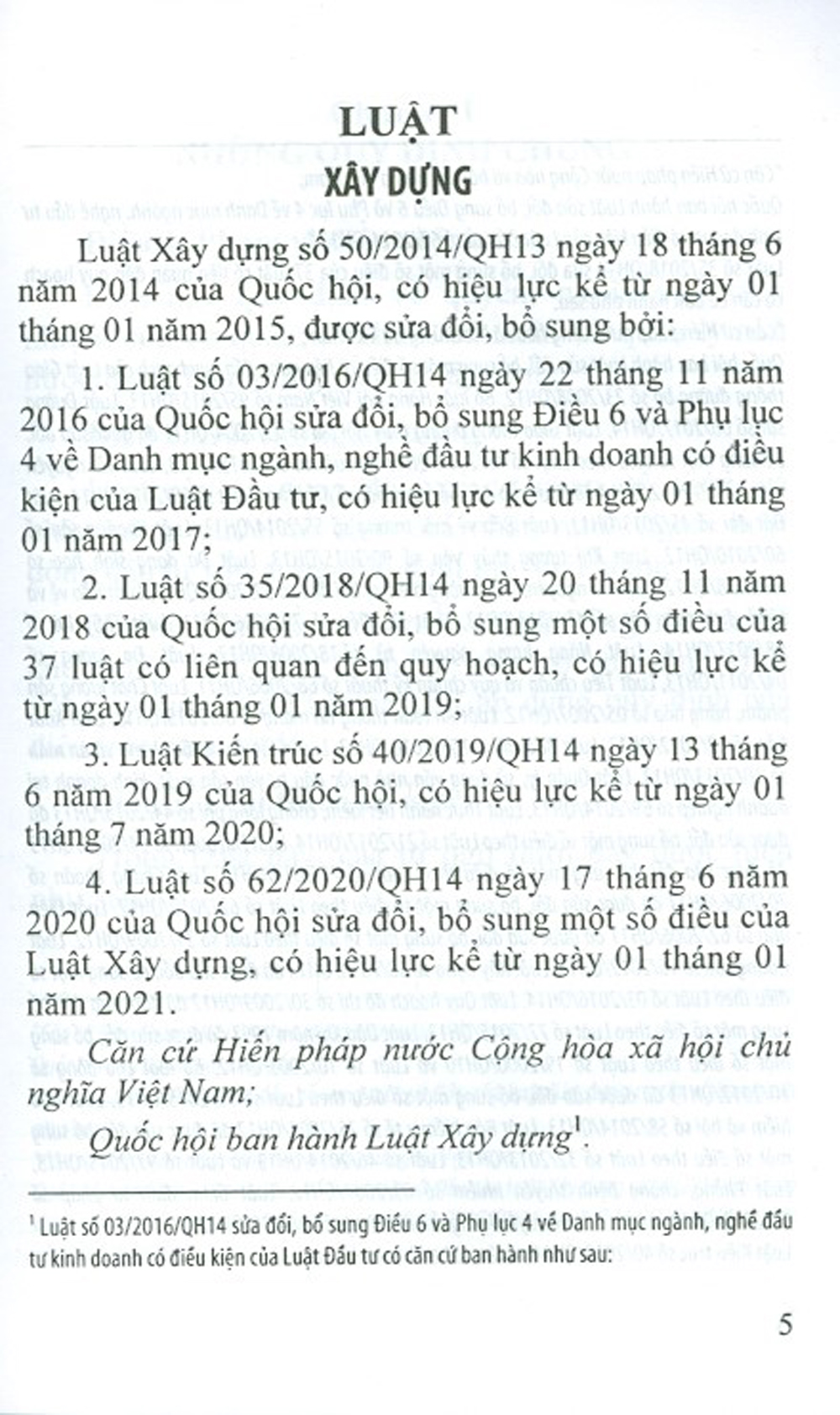 Luật Xây Dựng Sửa Đổi, Bổ Sung Năm 2020