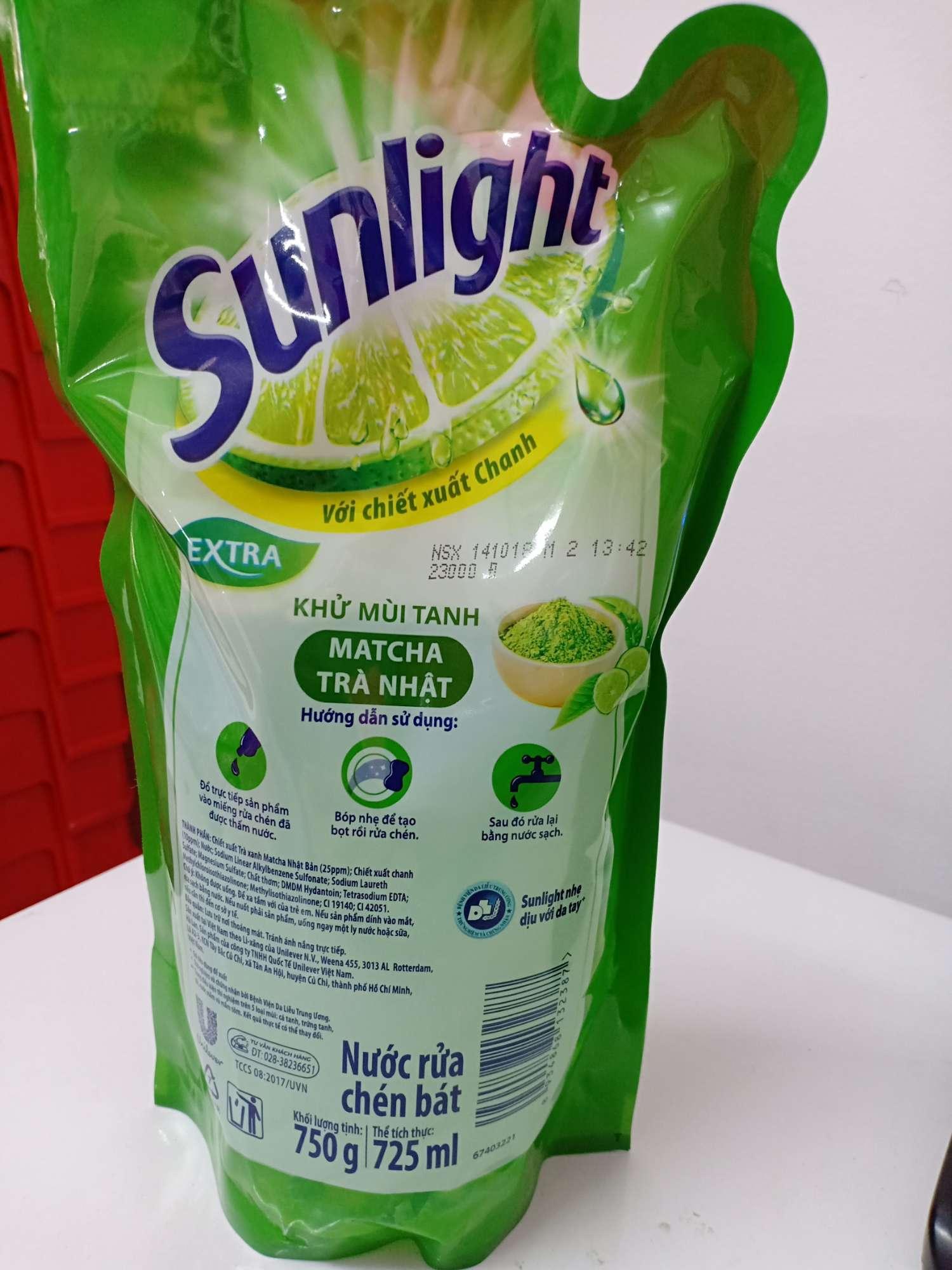 [HCM]HCM. 2 nước rửa chén sunlight túi trà xanh 750ml