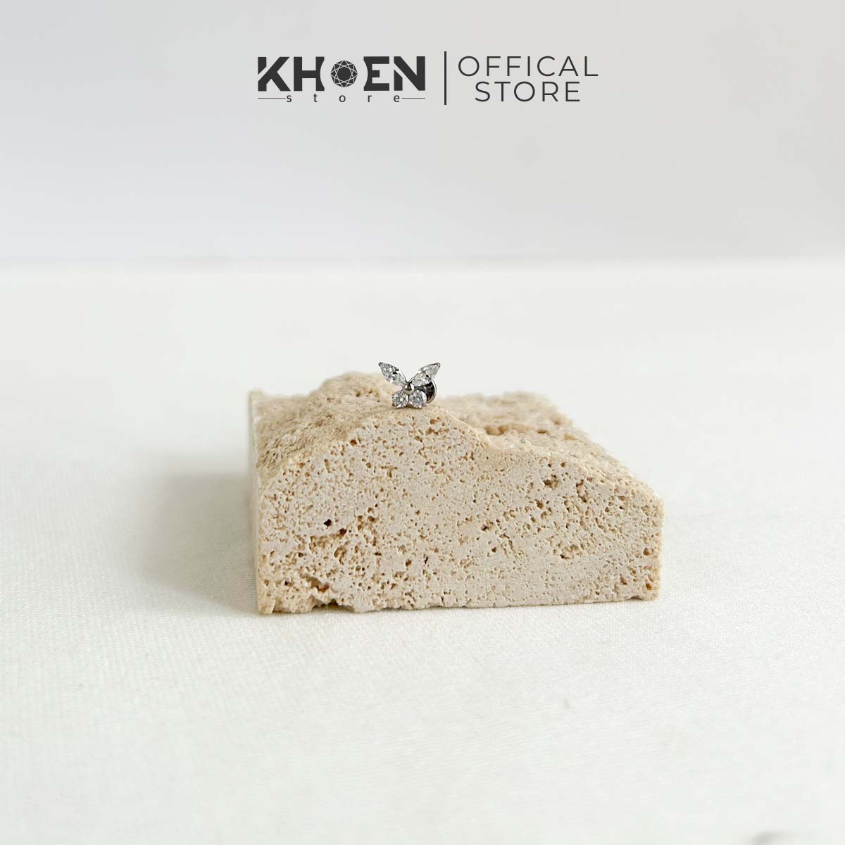 (1 Chiếc) Khuyên tai Bướm Đá - Titanium G23 - Khoen store