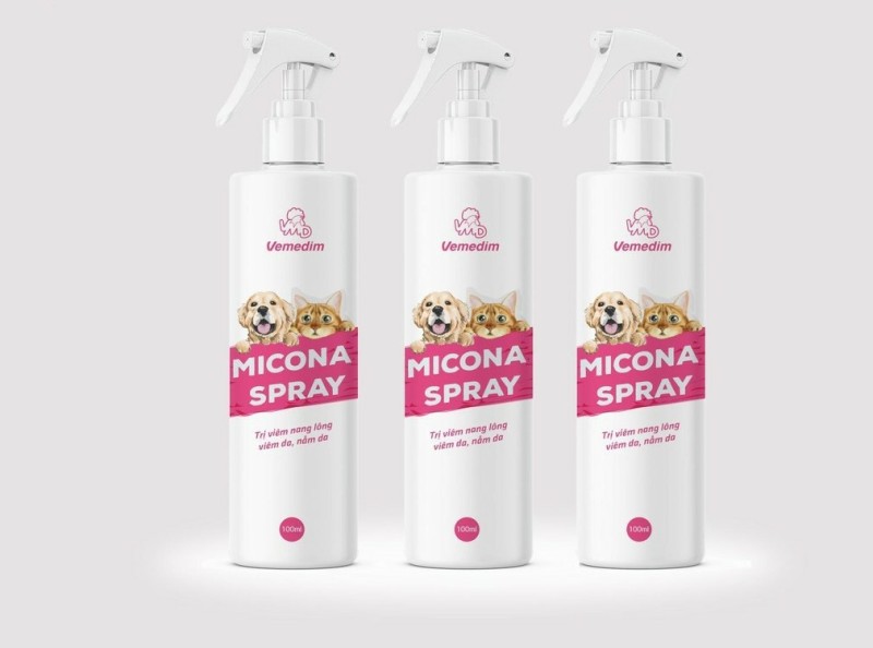 VEMEDIM Micona Spray - Dung dịch xịt giúp hết viêm nang lông, viêm da, nấm da 100ml