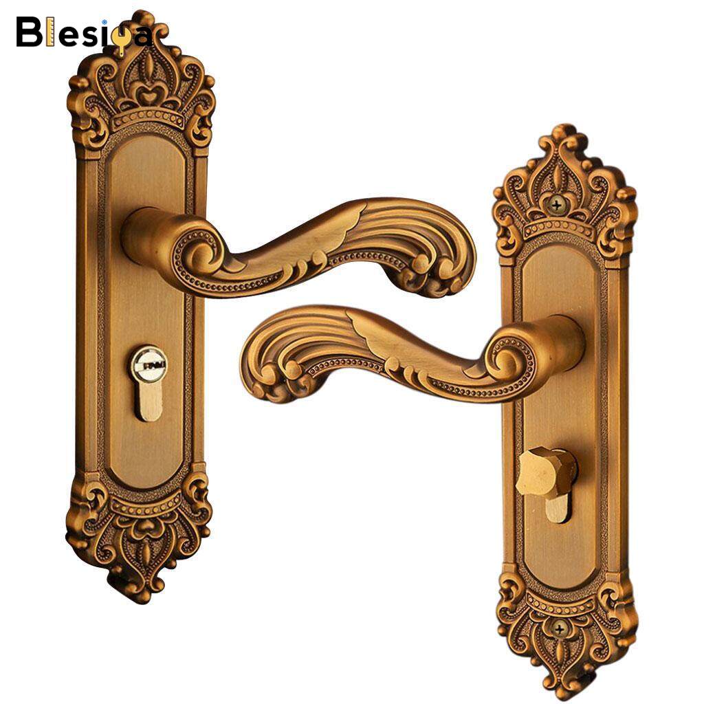 Blesiya Vintage Security Door Lock Door Handles Levers with 3 Keys for Front Door