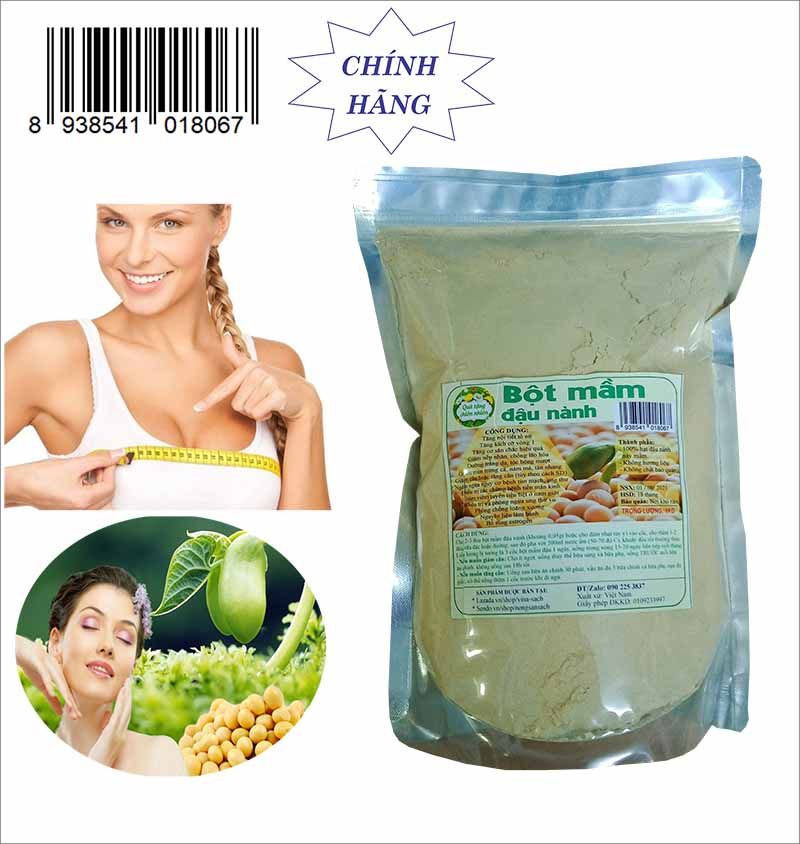 2KG Bột mầm đậu nành (Tăng vòng 1 nhanh chóng) - Mẫu túi Zip.