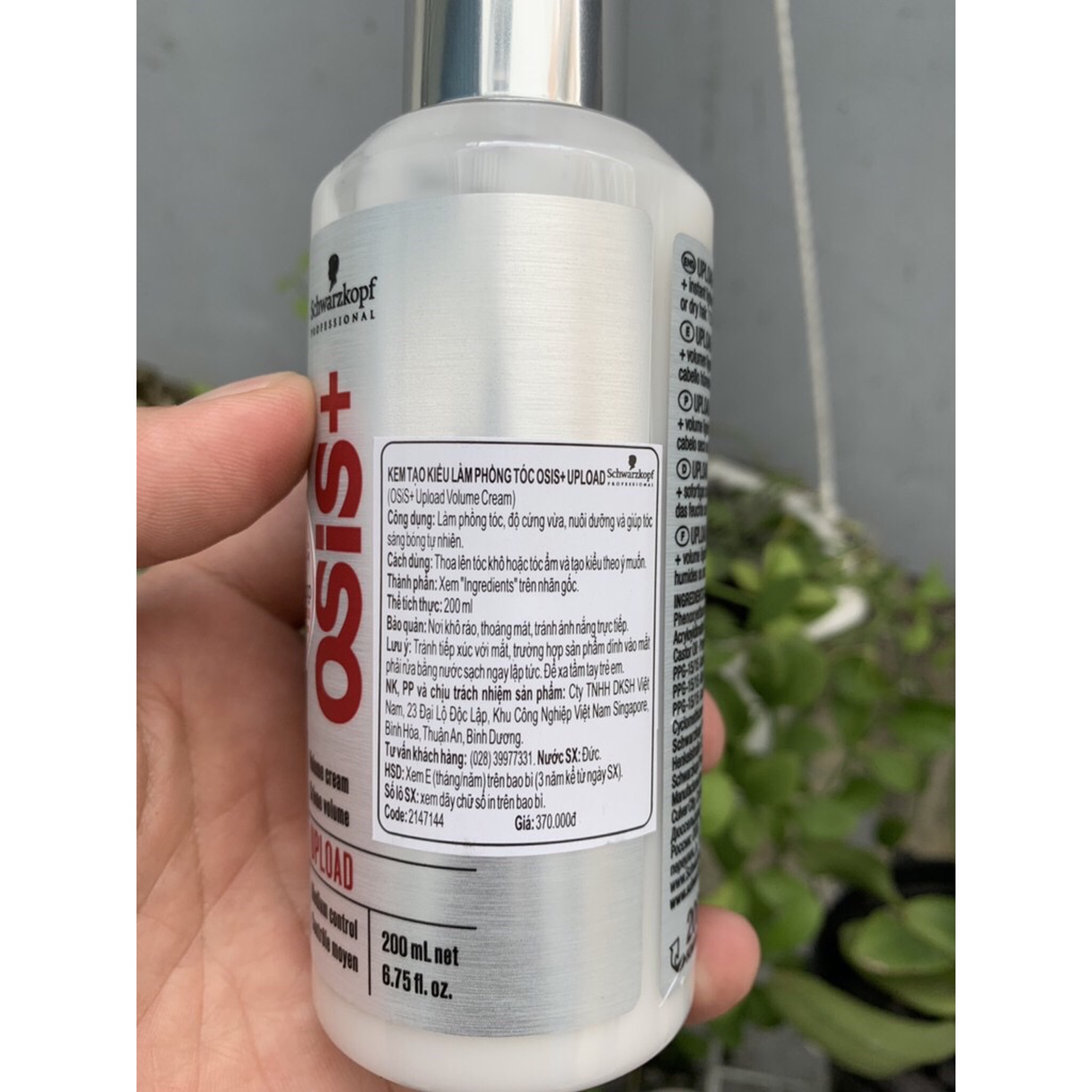 Gel tạo phồng tóc Osis+ 2 Upload Schwarzkopf 200ml